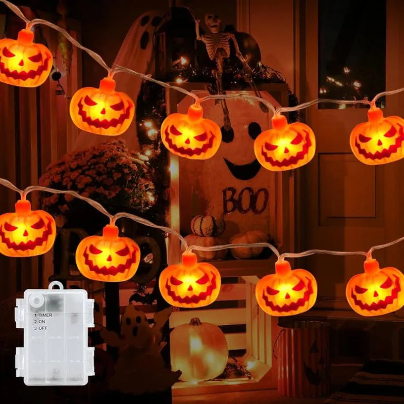 Lumières De Citrouille D'Halloween, 3M 20 LED Étanches Pour L'Extérieur, Lumières Féeriques D'Halloween À Piles