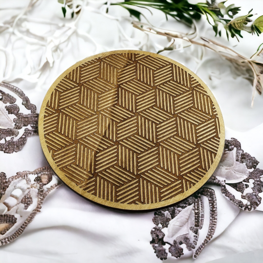 Pot Holder Geometric Cubes - Minimalism - Wood - Handmade Gift - Housewarming - Wood Kitchenware