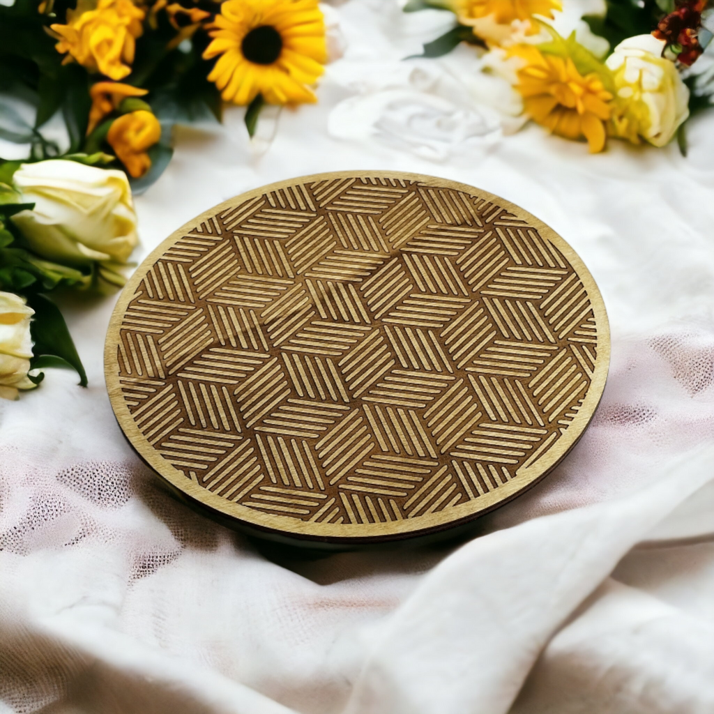 Pot Holder Geometric Cubes - Minimalism - Wood - Handmade Gift - Housewarming - Wood Kitchenware