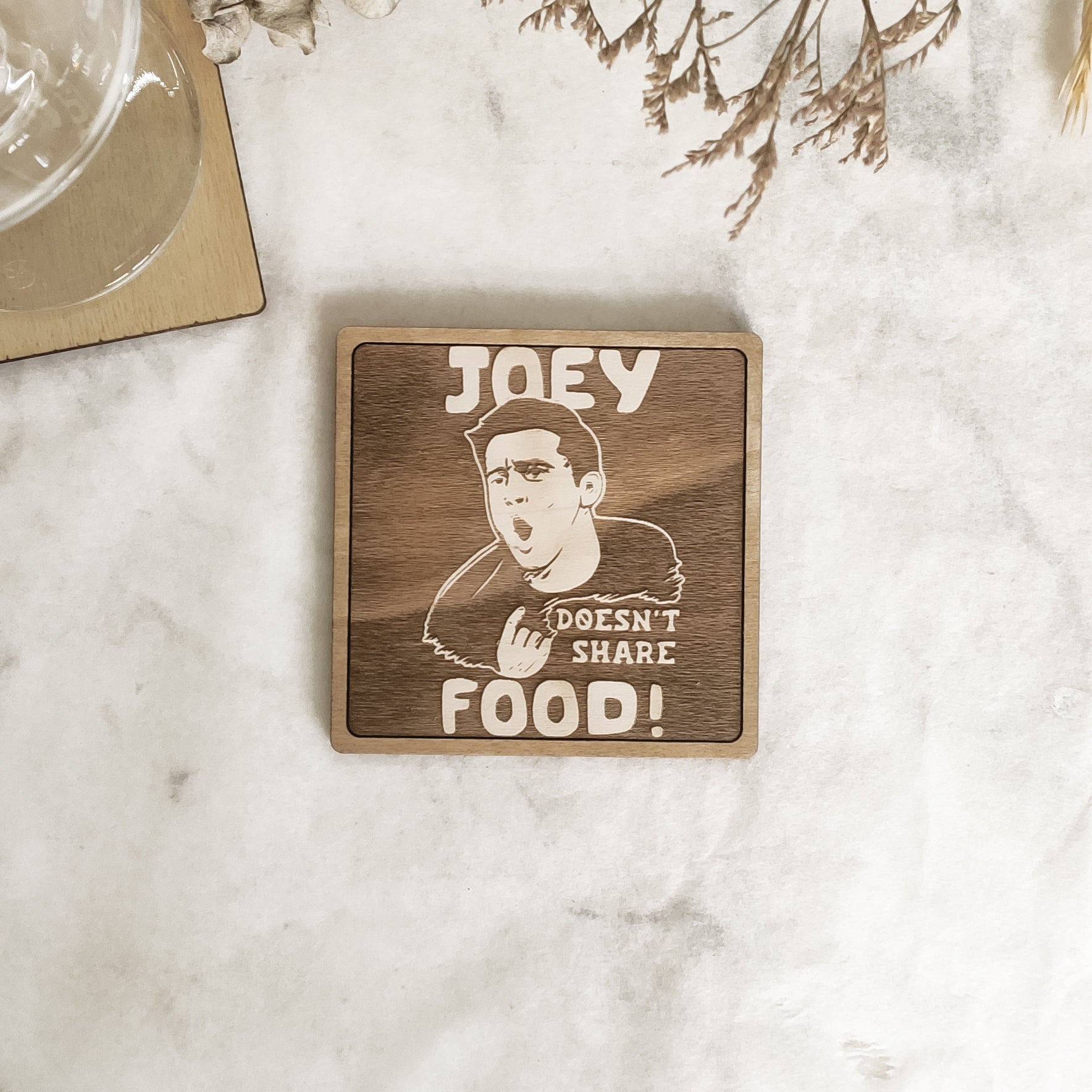 Set of 6 Friends Wooden Coasters - Handmade Gift - Housewarming - Wood Kitchenware