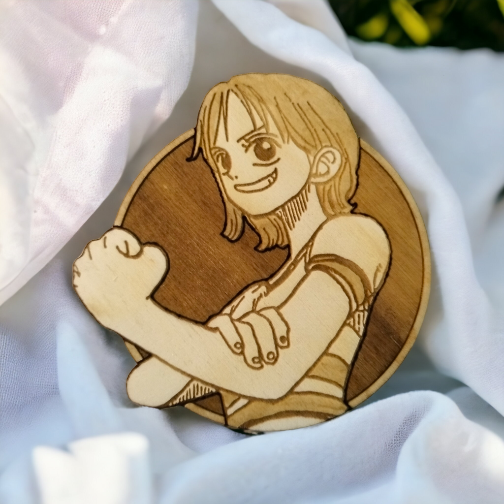 Set of 6 Empowering Women of Anime Wooden Coasters - Handmade Gift - Housewarming - Wood Kitchenware