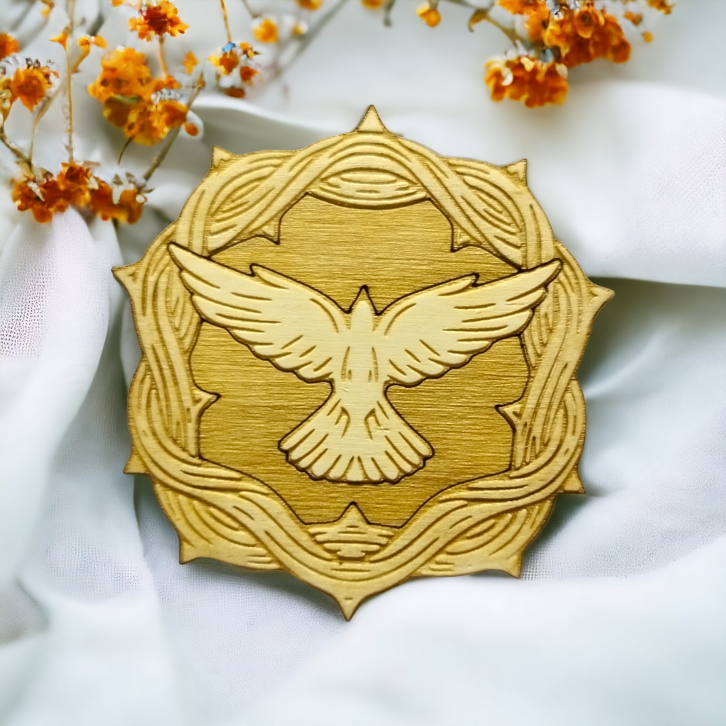 Set of 6 Religious Wooden Coasters - Handmade Gift - Wood Kitchenware -