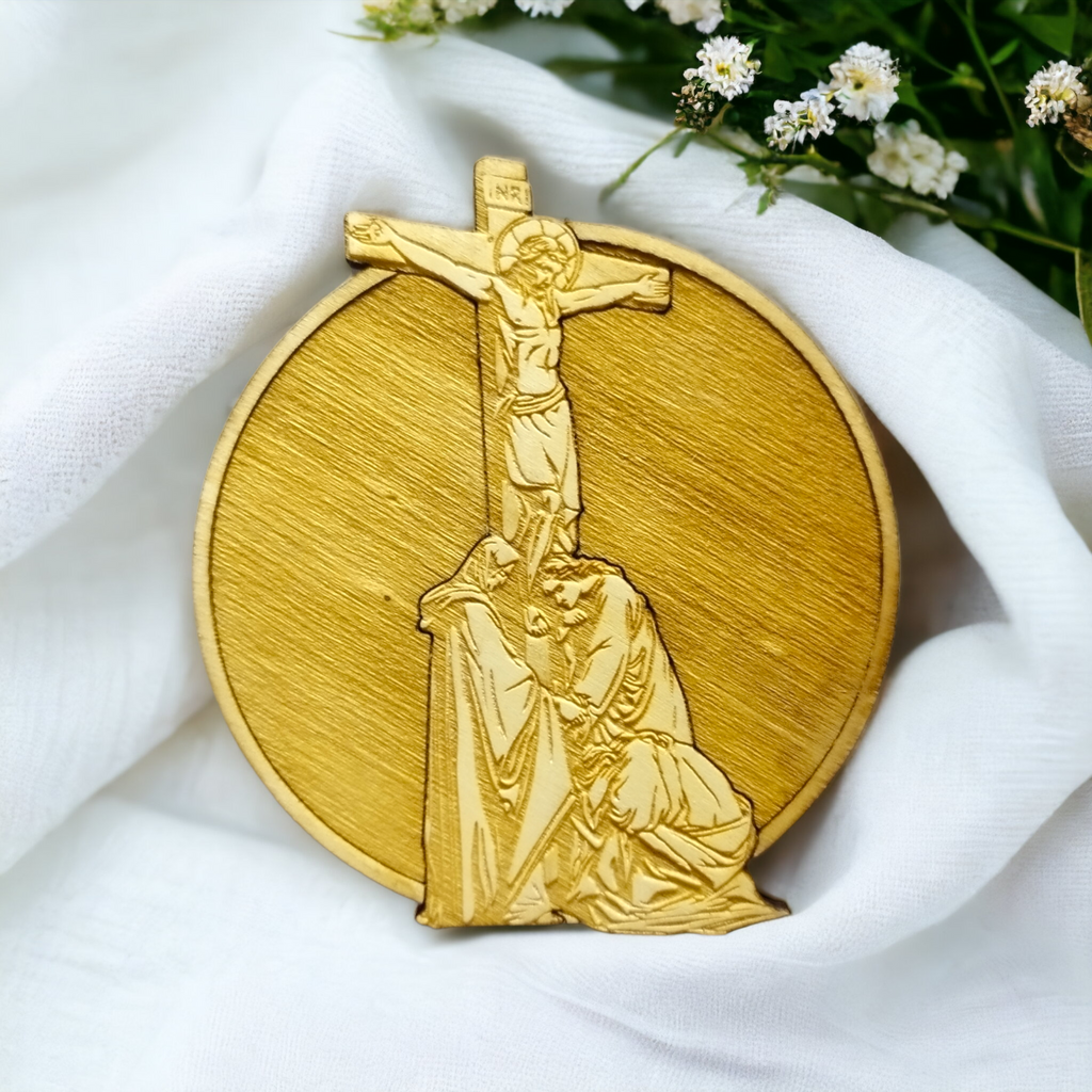 Set of 6 Religious Wooden Coasters - Handmade Gift - Wood Kitchenware -