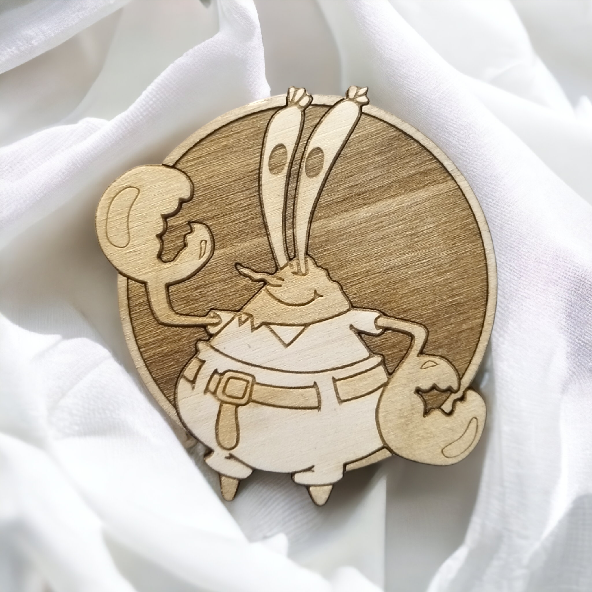 Set of 6 Sponge Bob Wooden Coasters - Handmade Gift - Wood Kitchenware -