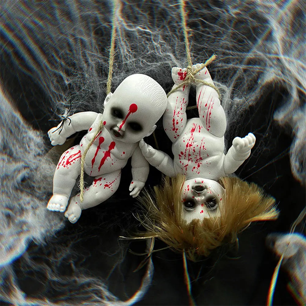 Halloween Ghost Baby Hanging Doll Scary Baby Doll Creative Hanging Doll Prop Haunted House Adornment for Courtyard Festival