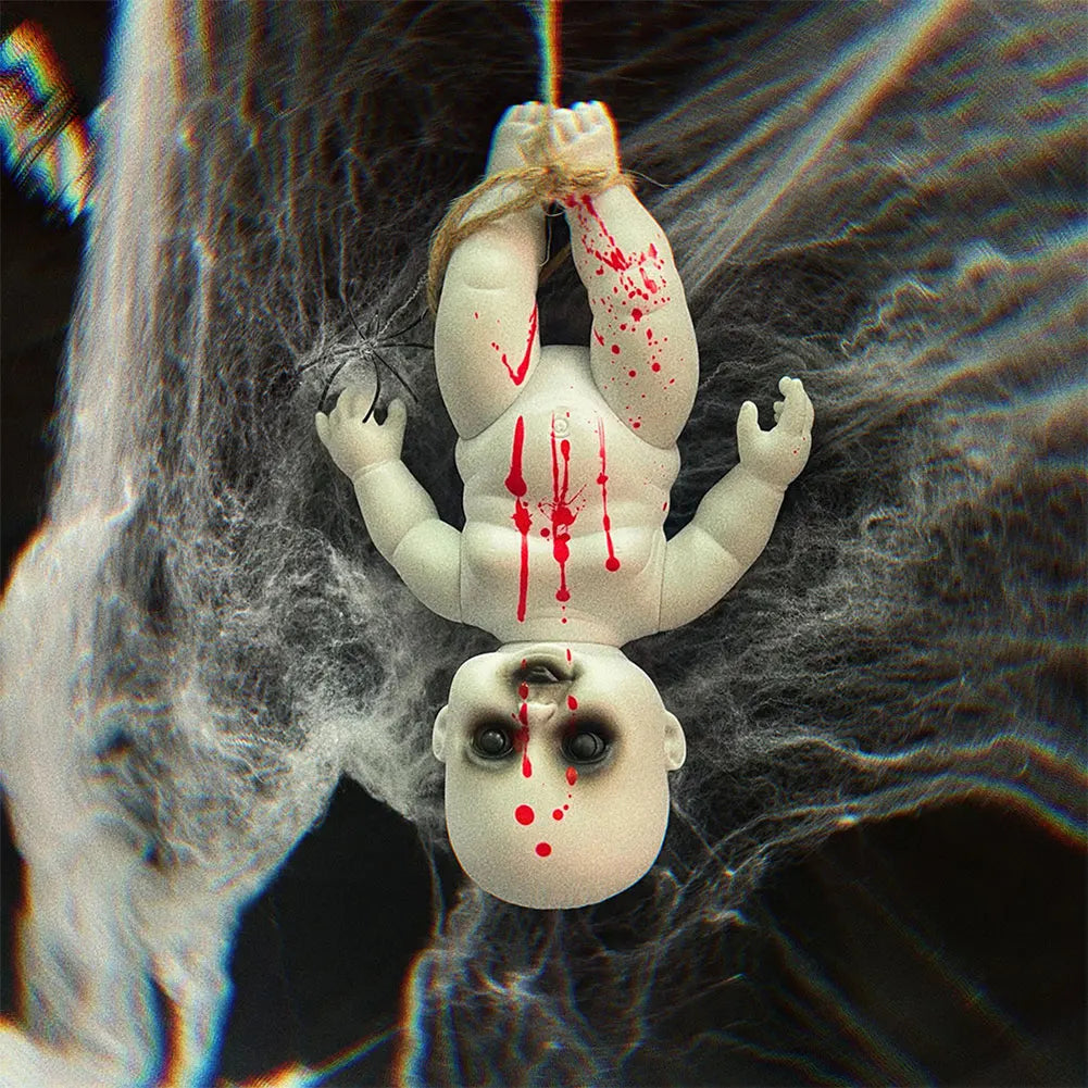 Halloween Ghost Baby Hanging Doll Scary Baby Doll Creative Hanging Doll Prop Haunted House Adornment for Courtyard Festival