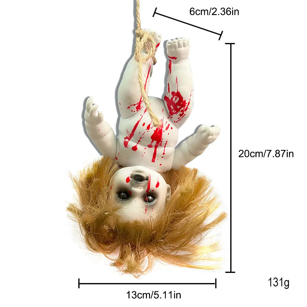 Halloween Ghost Baby Hanging Doll Scary Baby Doll Creative Hanging Doll Prop Haunted House Adornment for Courtyard Festival